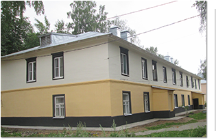 На ул. Дружба, 3 (г. Нерехта), подошел к концу капитальный ремонт фасада